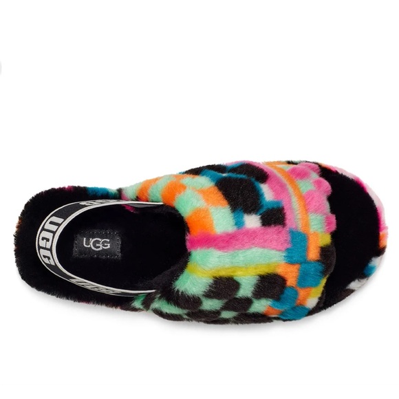 UGG Fluff Yeah Check Slide Sandals Size 8 - Picture 7 of 15